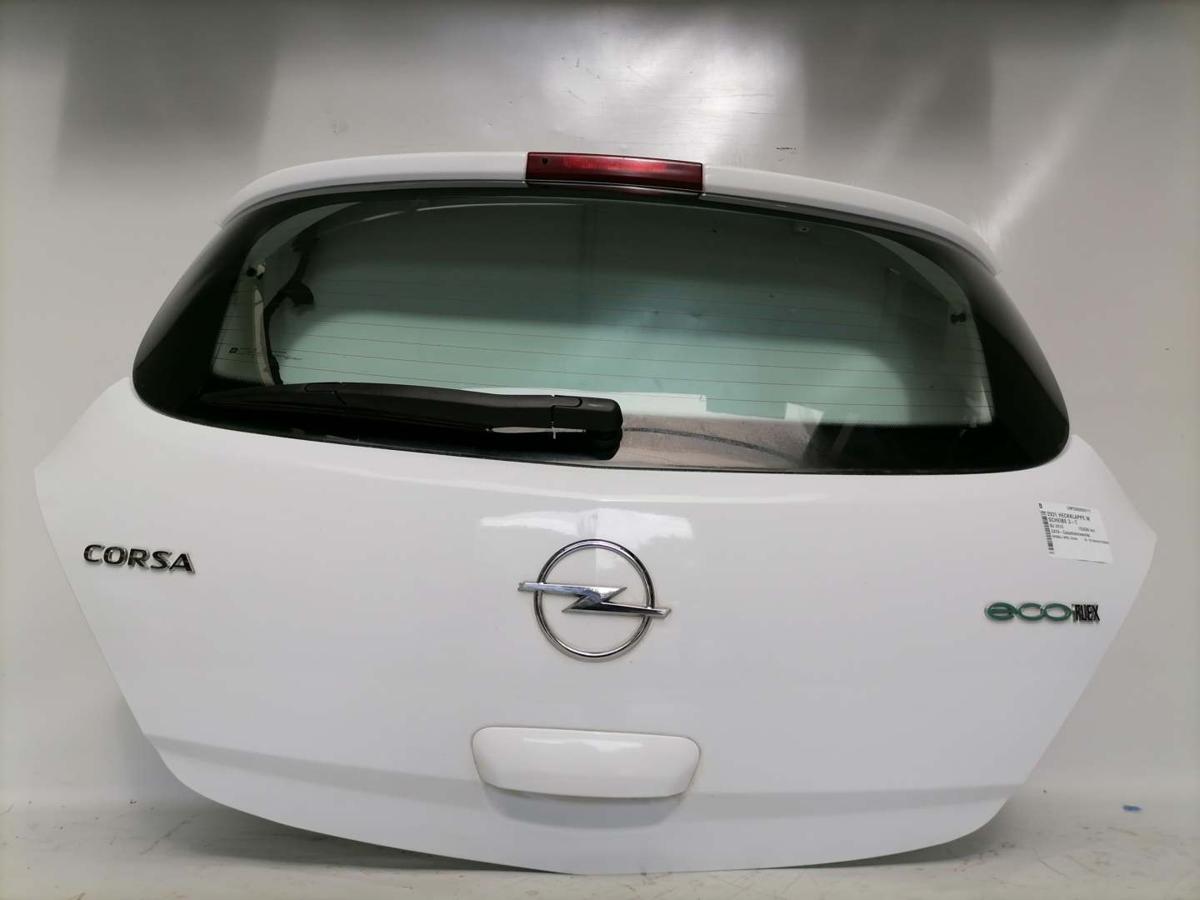 Opel Corsa D original Heckklappe mit Scheibe Z474 Casablancaweiss 3-Türer BJ10